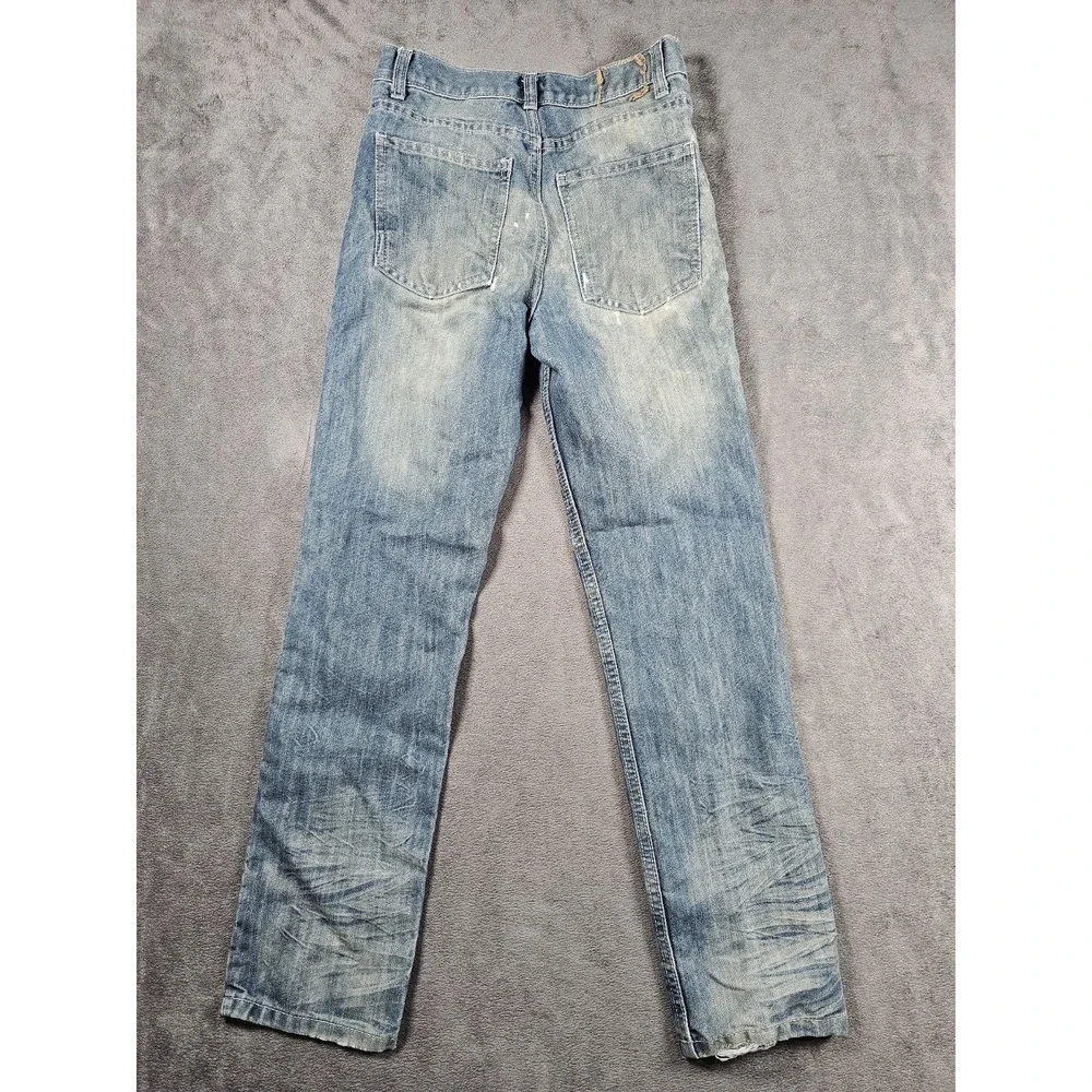 Red Ape Youth Jeans 12 (25x27) Blue Distressed Straight‎ Urban Skater